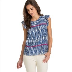 Vineyard Vines | Watercolor Ruffle Sleeveless Top